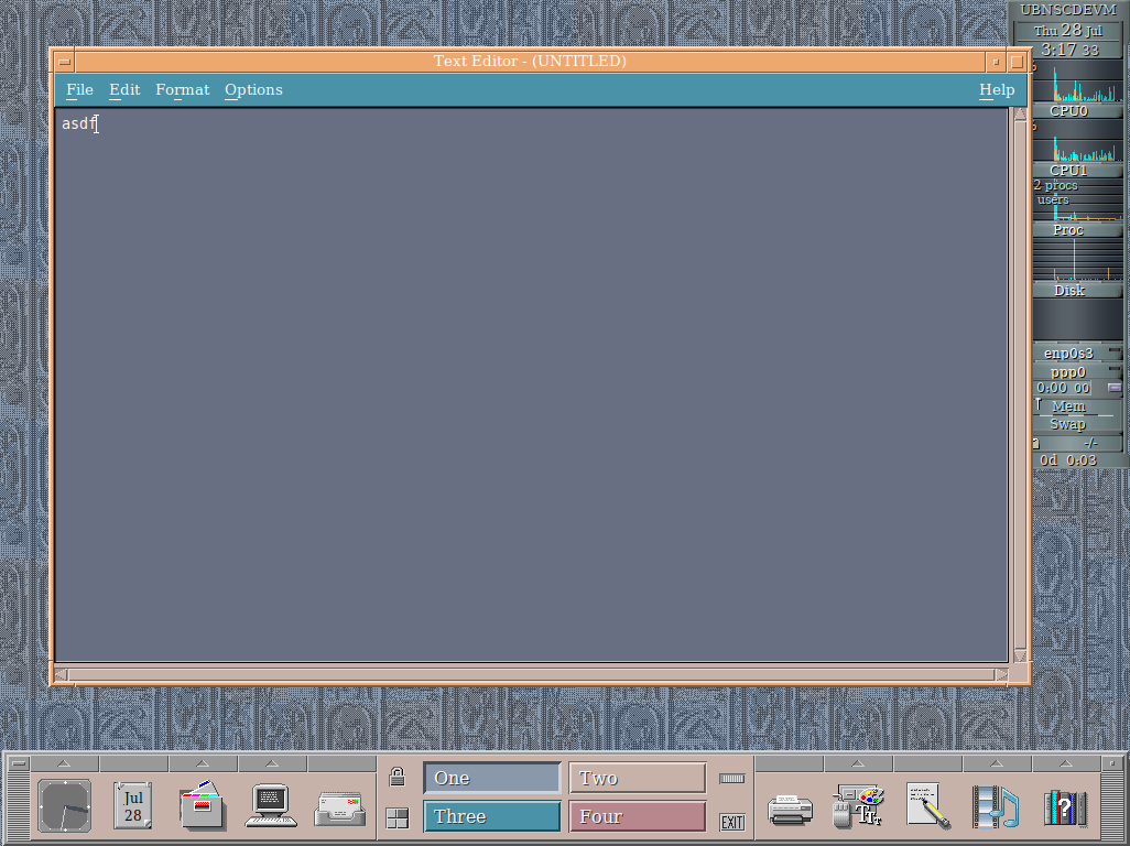 Screenshot of CDE Text Editor Running under NsCDE